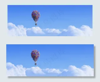 蓝天热气球背景banner　