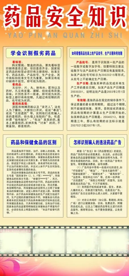 食品药品安全宣传展板图片psd模版下载