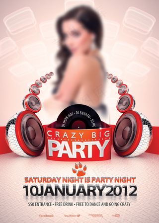 潮流酷炫酒吧派对海报PSD分