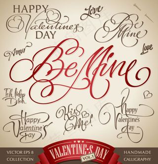 手写英文04矢量素材