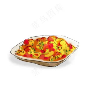 卡通西红柿炒鸡蛋 手绘西红柿炒鸡蛋元素