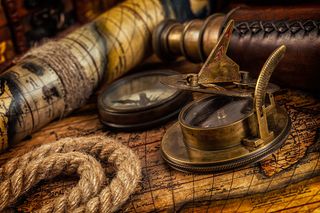 望远镜指南针绳子