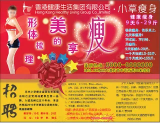 小草瘦身减肥DM广告招聘海报