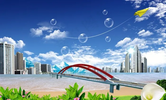 城市图片(3500X2300(DPI:300))psd模版下载