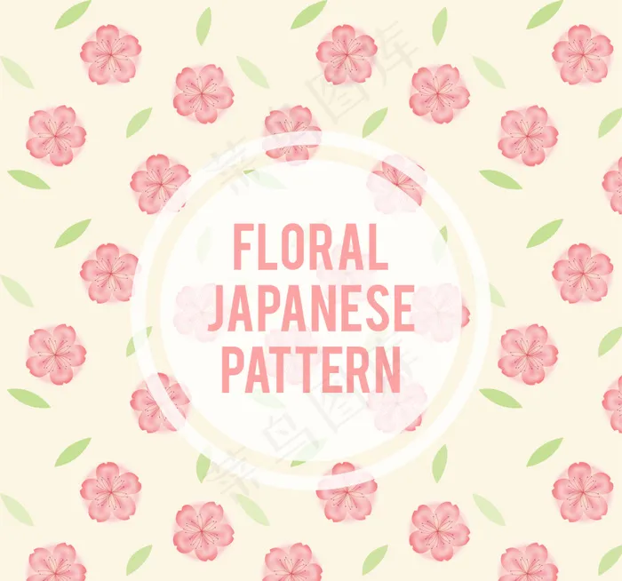 日本花朵花卉背景eps,ai矢量模版下载