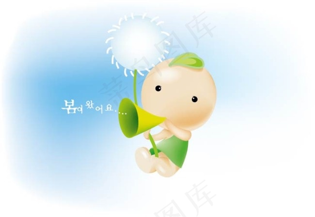 婴儿和蒲公英eps,ai矢量模版下载