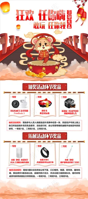 鼠年奖品海报
