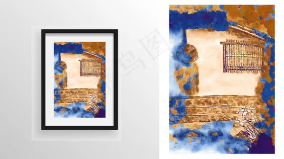 抽象家居手绘无框画