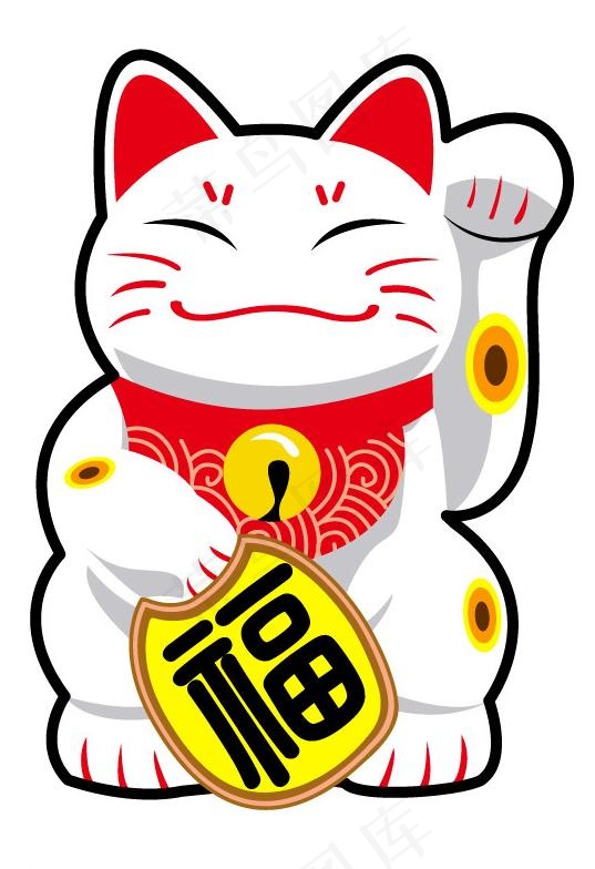 招财猫 墙贴 车贴 矢量图图片