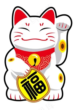招财猫 墙贴 车贴 矢量图图片