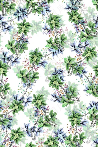 手绘卡通树叶传统花纹海报杂志背景