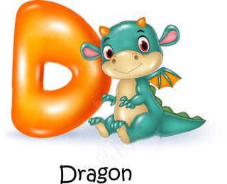 卡通动物字母设计矢量素材