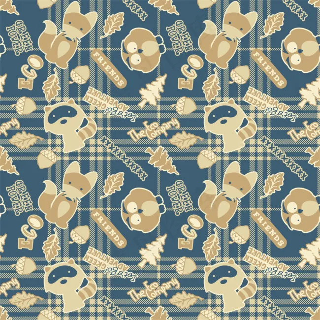 蓝色格子上面的动物图片eps,ai矢量模版下载