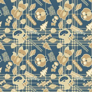 蓝色格子上面的动物图片