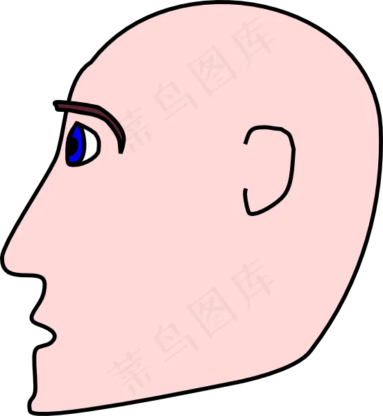 男人的头侧秃顶的剪贴画