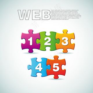 彩色数字拼图背景图片