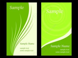 绿色竖版大方名片