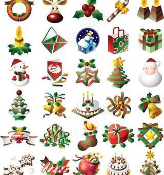 圣诞节经典实用图标集矢量素材