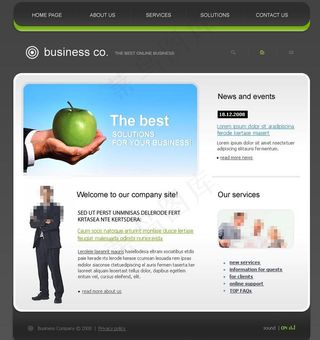 投资顾问企业网站模板PSD分层（无...