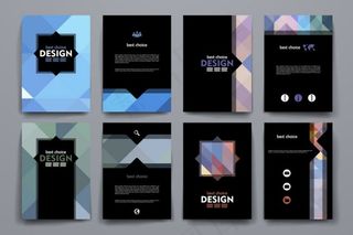 蓝黑几何画册图片