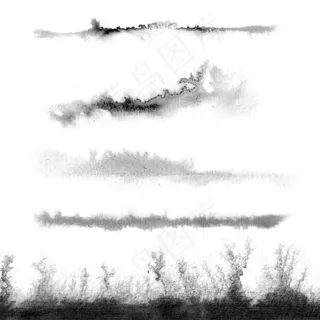 破旧复古效果墙边纸张效果笔刷