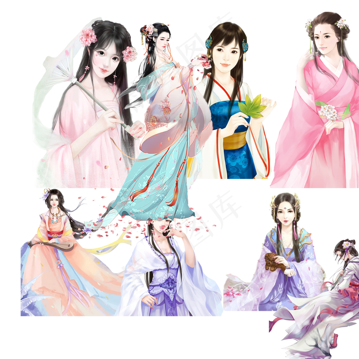 中国古代古典美女元素