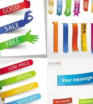 精致的Web包角标签矢量