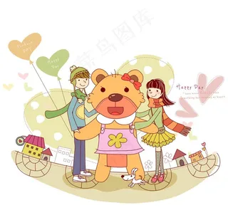 抱着超大玩具熊的情侣图片