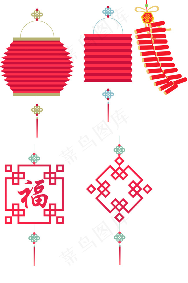 新年红色灯笼素材psd模版下载