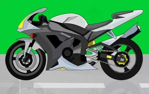 摩托车行驶flash矢量动画
