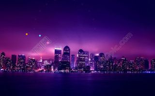 城市烟花绽放flash动画