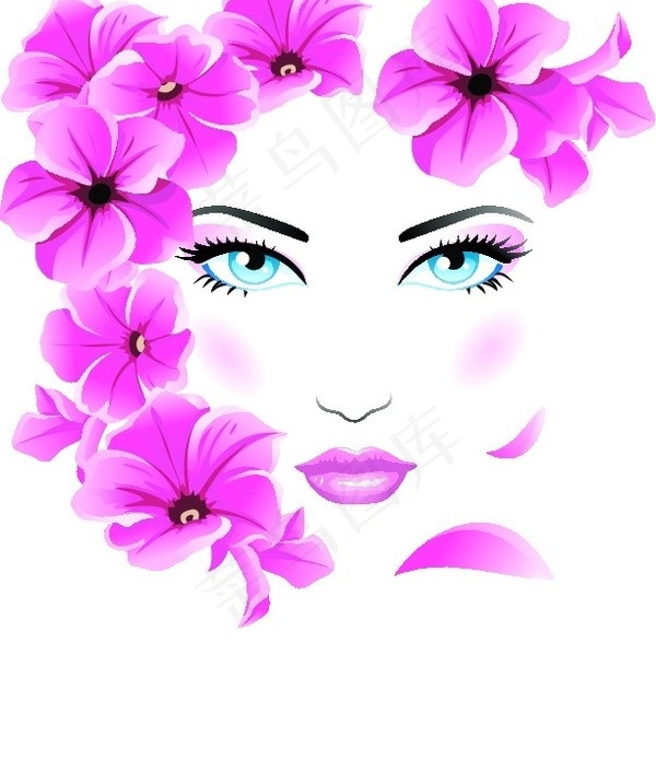 春天花朵女孩设计图片1