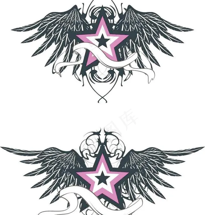 星星翅膀矢量素材图片eps,ai矢量模版下载