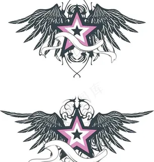 星星翅膀矢量素材图片