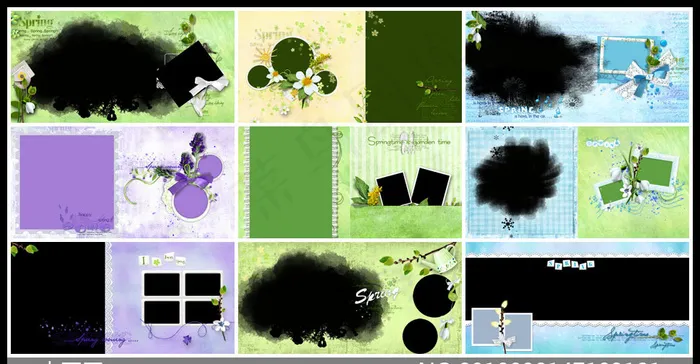 {春天时光}宽幅儿童模板(4800X2400(DPI:300))psd模版下载