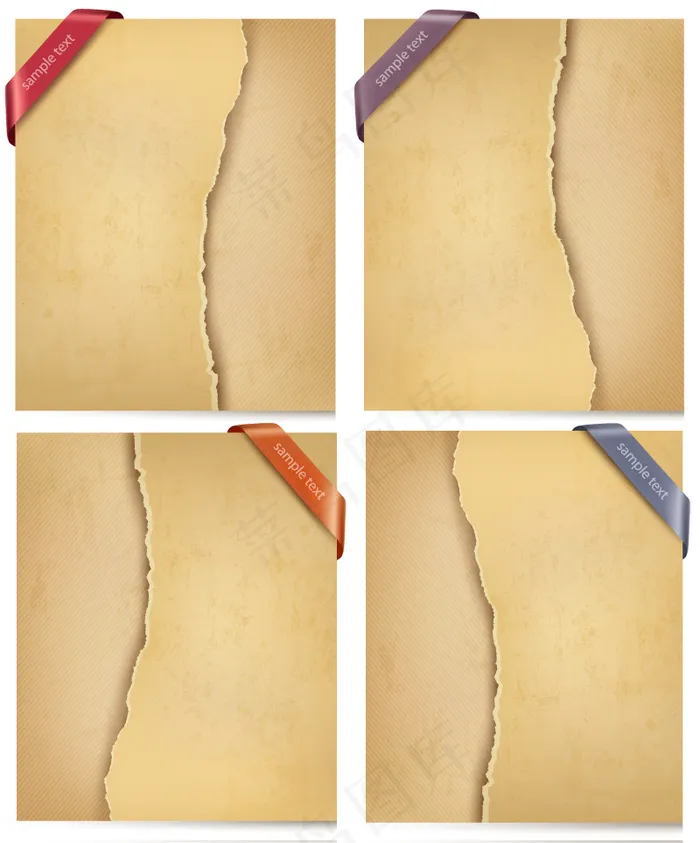 用牛皮纸盖边缘矢量素材