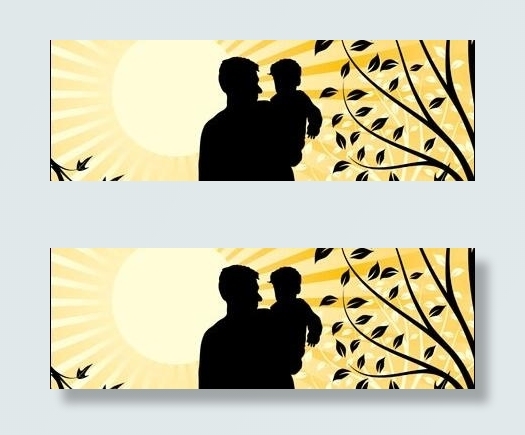 一个幸福的家庭（他的儿子）元素矢量...