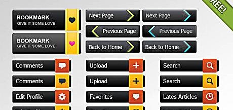 按钮集合psd素材