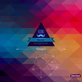 三角无缝背景复古标签设计图表作文与...