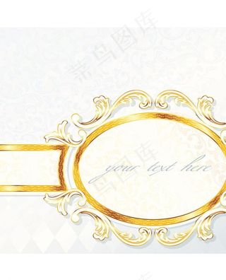 欧式金边label矢量素材图片