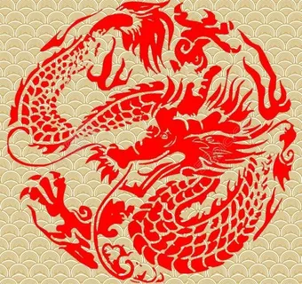 龙图样剪纸图片