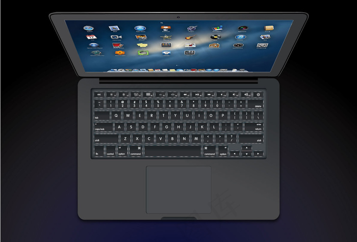 苹果MacBook Air 矢量图...
