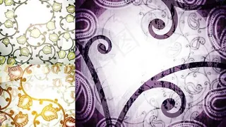 幻彩藤蔓花纹背景矢量图 AI