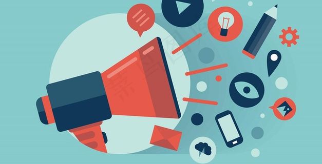 蓝色新媒体数字媒介宣传喇叭科技丰富