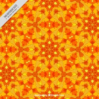 橙色几何图形背景与黄色细节