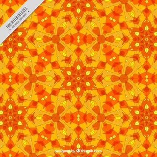 橙色几何图形背景与黄色细节