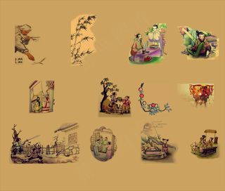 中国风 植物 建筑