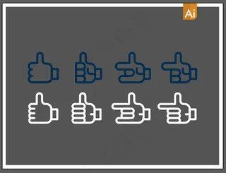 大拇指手势矢量素材