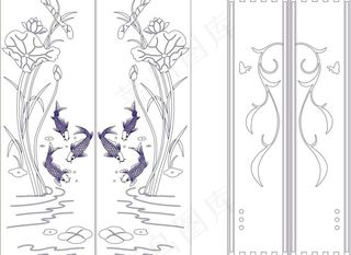 玻璃移门刻绘图图片