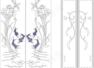 玻璃移门刻绘图图片